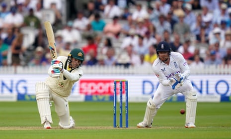 Australia's Alex Carey (left) batting during day one of the second Ashes test match at Lord's.