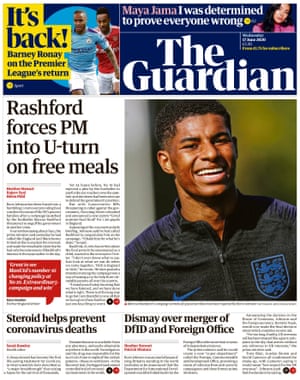 Guardian front page, Wednesday 17 June 2020