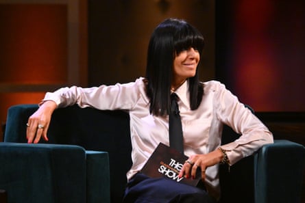 Claudia Winkleman on the sofa