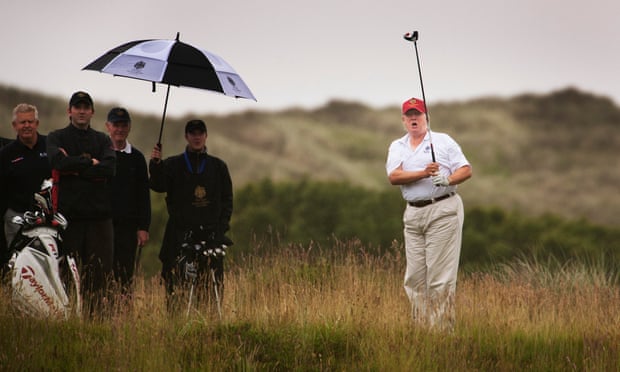 Donald Trump on golf course in Aberdeenshire in 2012.