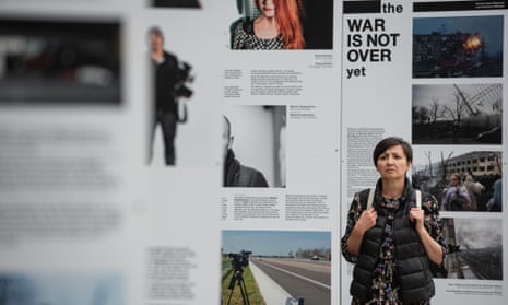 An exhibition in Kyiv in June 2022 highlights the risks to journalists of covering the war in Ukraine.