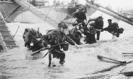 Royal Marines at Juno beach during the D-Day landings.