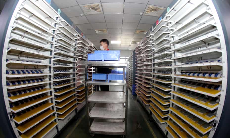 A lithium-ion battery manufacturing plant in Huaibei, China