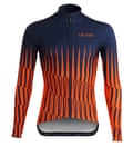 Le-Col-Aqua-Zero-Pinnacle-Long-Sleeve-Jersey in orange and blue with long sleeves