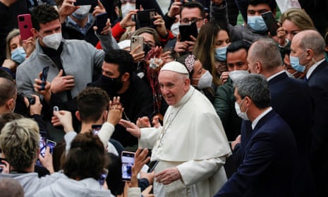 Pope Francis greets devotees at his weekly general audience