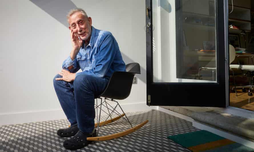 Michael Rosen at home, and not in bed.