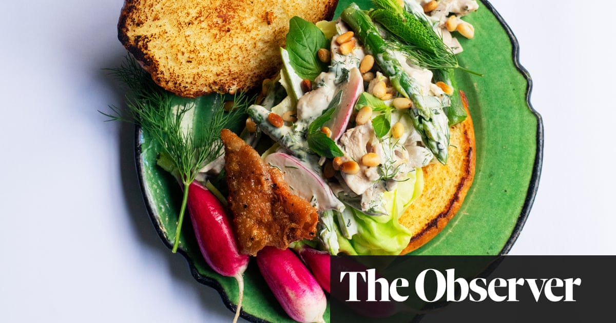 Nigel Slater’s recipe for a roast chicken and herb mayonnaise sandwich