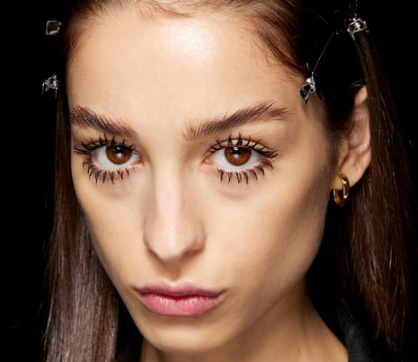 A model with long, dramatic lashes