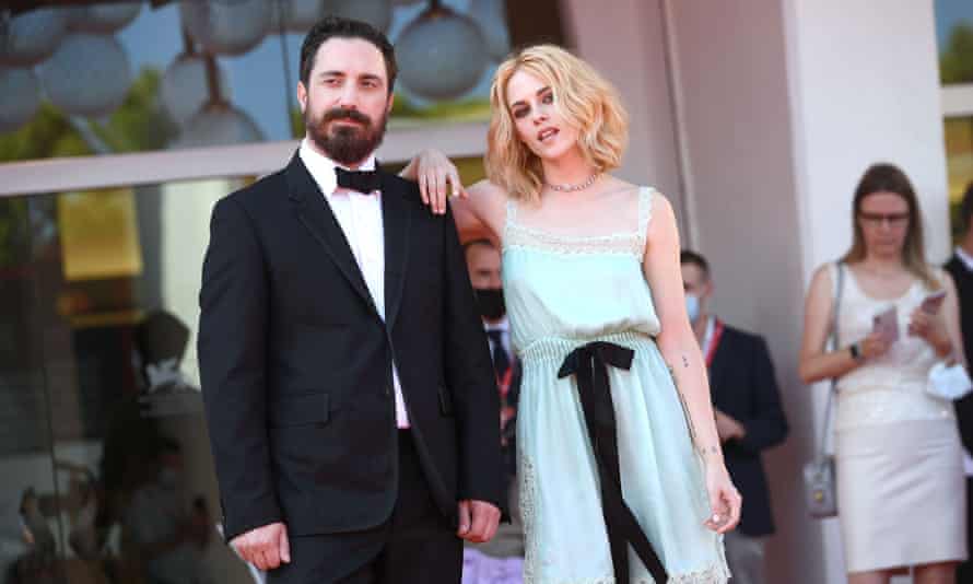 Pablo Larraín and Kristen Stewart at the Spencer premiere at Venice film festival.