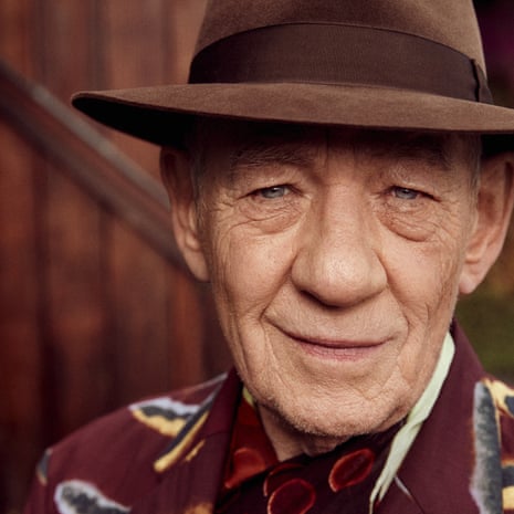 ‘Life is not a preparation for the hereafter’: Sir Ian McKellen wears blazer and scarf by Dries Van Noten (libertylondon.com) and his own hat. 