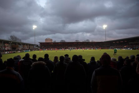 FC United take on Salford City at Broadhurst Park in January 2017