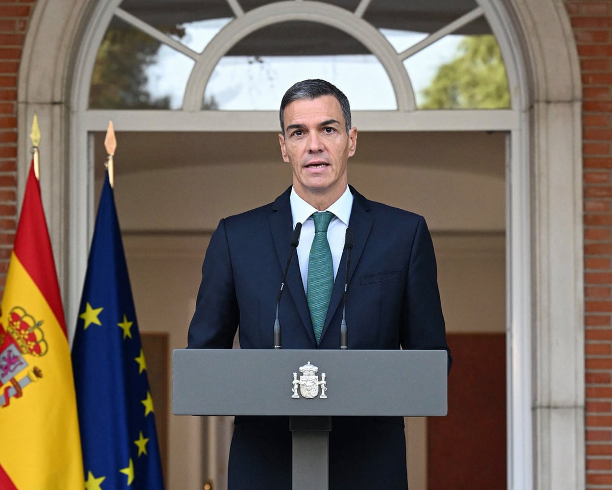 Spanish PM Pedro Sánchez says Israel is 'exterminating a defenceless people' | Israel-Gaza war | The Guardian