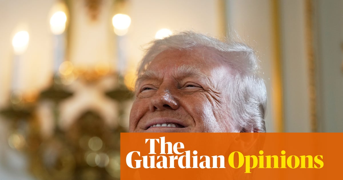 Artist’s impression of Trump’s Gaza ‘Board of Peace’: a conference table made of rubble, a golden statue in the middle, and not a single Palestinian within 100 miles.