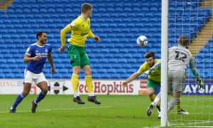 A diving Grant Hanley gives Norwich City the lead.
