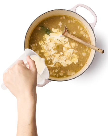 Clam chowder with liquid added