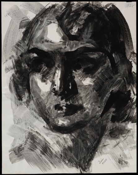 Sketching from the barricades … Portrait, 1936 by Sim.