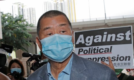 Jimmy Lai among pro-democracy activists when arriving at court in Hong Kong, September 2020