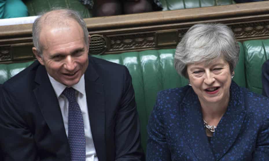 David Lidington sits with Theresa May during Prime Minister’s Questions on 23 January.