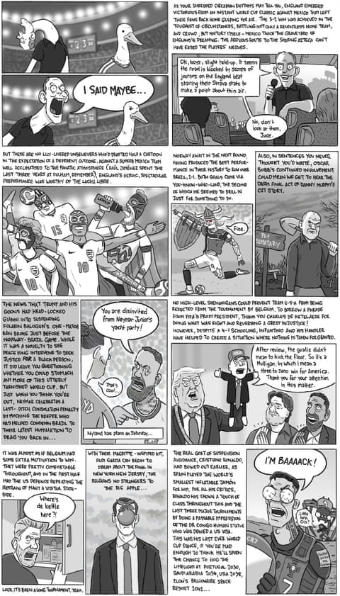 David Squires on … England’s World Cup classic in Mexico and a Trump novelty, panel 1