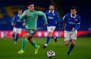 James Rodriguez is chased Pascal Gross.