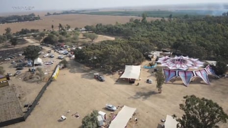 Israel drone footage shows aftermath of Supernova music festival attack – video