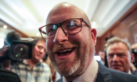Paul Nuttall after the Ukip campaign launch on Friday.