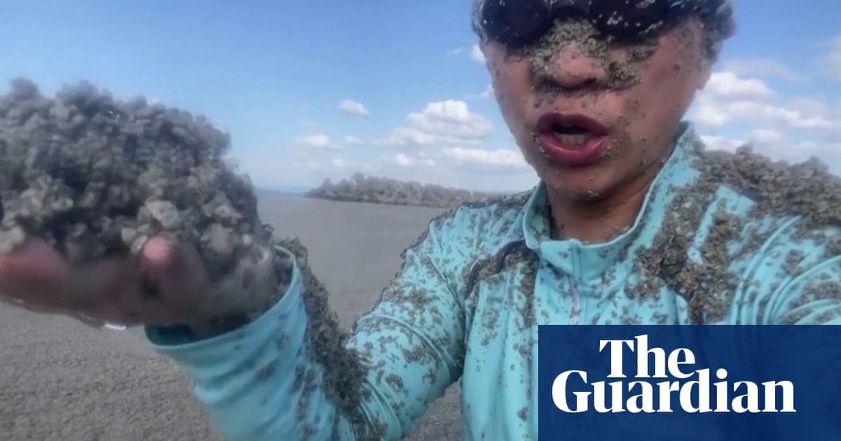 Volcanic rocks cover water off Japan’s Okinawa after 1,500km journey – video