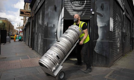 Barrels of beer from Brixton Brewery are delivered to a bar in Brixton