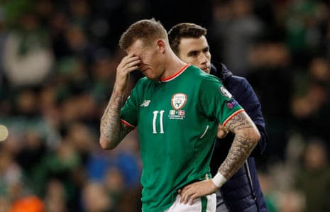 A dejected James McClean at full-time.