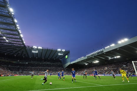A general view of match action at St James Park as Newcastle attack.