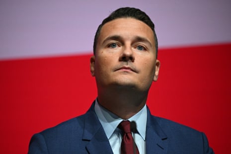 Wes Streeting speaking at the Labour conference.