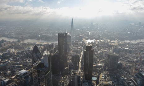 An aerial view of the City of London
