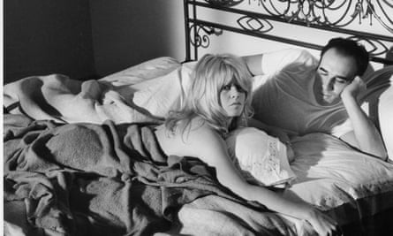 Michel Piccoli with Brigitte Bardot in a scene from Jean-Luc Godard’s Contempt, 1963.