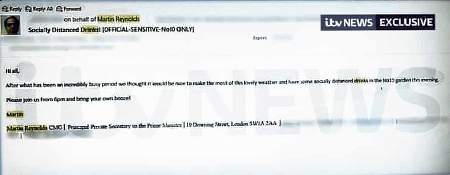 Email shows Boris Johnson aide invited No 10 staff to lockdown ‘BYOB’ party | Boris Johnson 1 1492
