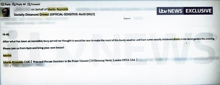 The email that proves over 100 staff were invited to a drinks party in the No 10 garden at the height of the lockdown.