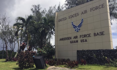 The front entrance sign for Anderson air force base in Yigo, Guam