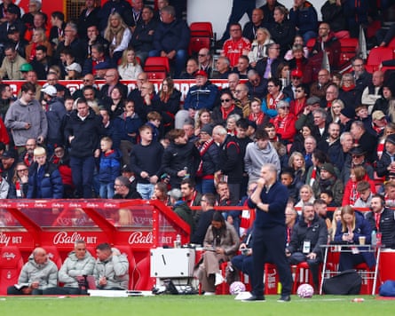 Nottingham Forest fans leave the match early