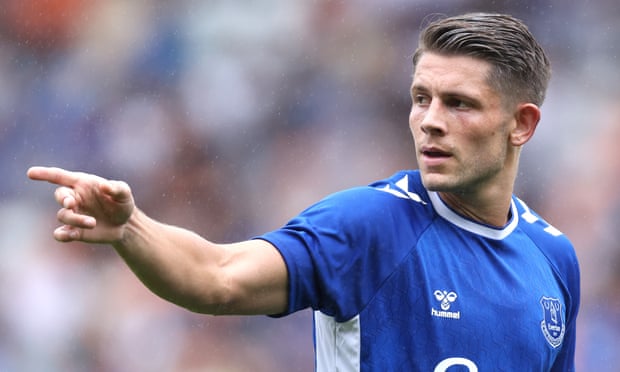 James Tarkowski in pre-season action for Everton.