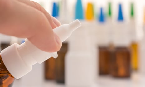 Spray head of a nasal spray with other cold sprays in 