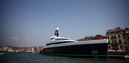 Michael Jordan’s yacht docked in Venice ahead of Bezos’s wedding.