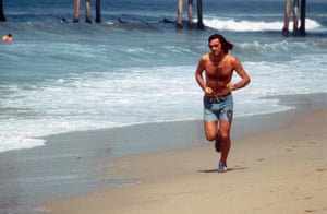 George goes for a run on the beach in Spain in 1976