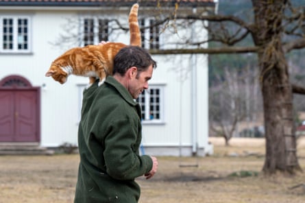 Nik and the family cat, Raa-Tee.