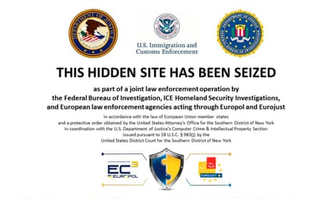 The homepage to Silk Road 2.0 website after it was closed by U.S. authorities.