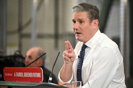 Keir Starmer during his Q&A with journalists.