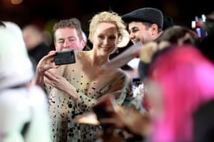 Gwendoline Christie, who plays Captain Phasma, with fans