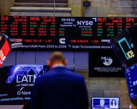 Stock market screens at the New York Stock Exchange.