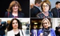 Female MPs quitting include (clockwise from top left) Nicky Morgan, Louise Ellman, Amber Rudd and Heidi Allen.