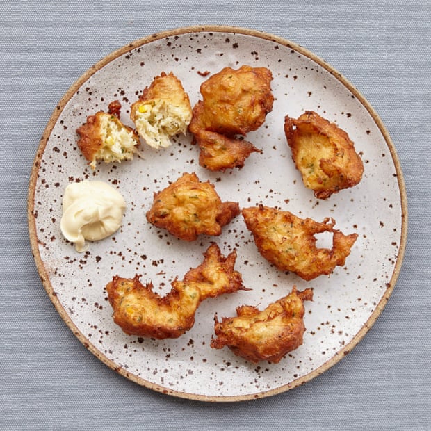 Salt cod and sweetcorn fritters.