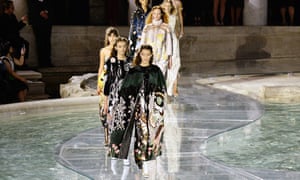 Fendi 90th anniversary catwalk show and dinner, Trevi Fountain, Rome, Italy