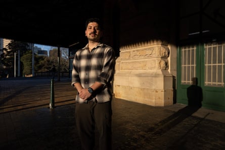 Nepali Australian man Suman Shrestha at Central station, Sydney, Australia